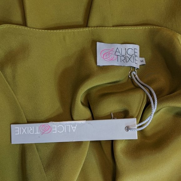NWT! Alice & Trixie Faux Wrap Green Silk Dress - Picture 5 of 6